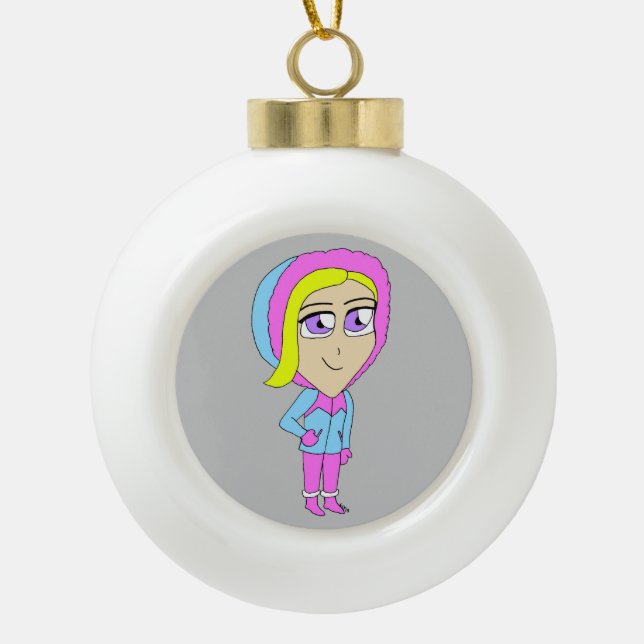 Adorno De Cerámica Tipo Bola chibi (Anverso)