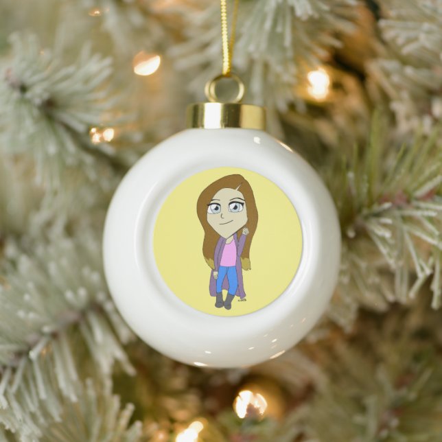Adorno De Cerámica Tipo Bola Chibi (Árbol)