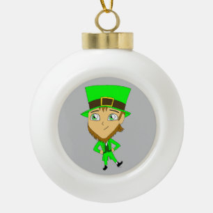 Adorno De Cerámica Tipo Bola chibi leprechaun