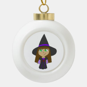 Adorno De Cerámica Tipo Bola chibi witch