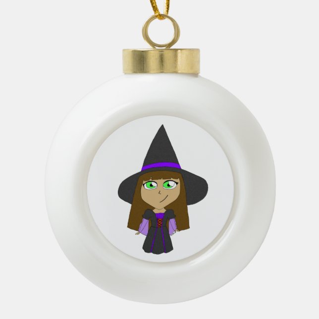 Adorno De Cerámica Tipo Bola chibi witch (Anverso)