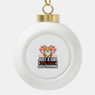 Adorno De Cerámica Tipo Bola Chica de Entrenamiento de Perros Corgi Camiseta Di