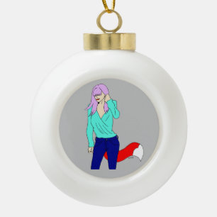 Adorno De Cerámica Tipo Bola chica foxy