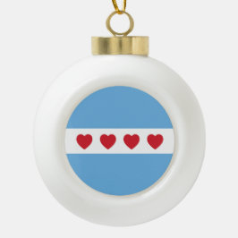 Adorno De Cerámica Tipo Bola Chicago Love | Ornamento | NAVIDADES