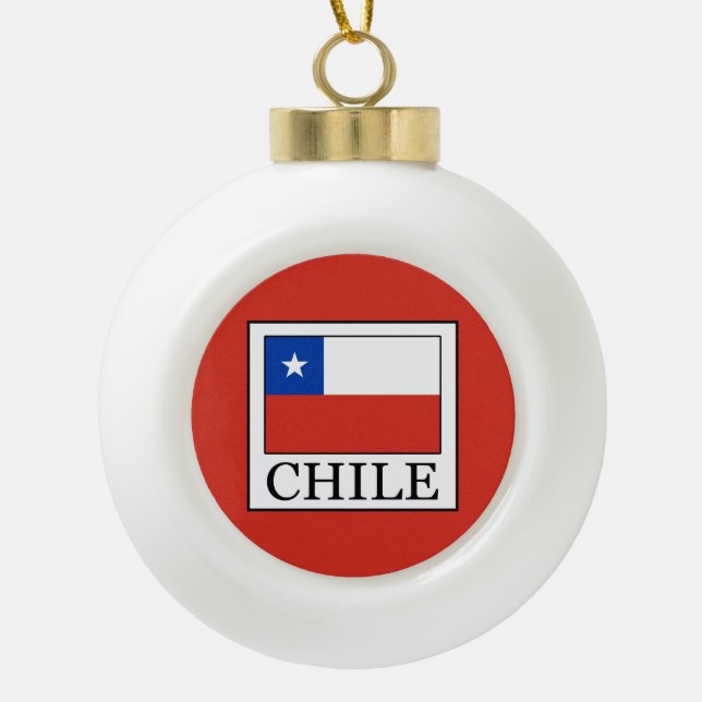 Adorno De Cerámica Tipo Bola Chile (Anverso)