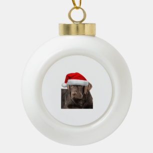 Adorno De Cerámica Tipo Bola Chocolate Lab Shirt Labrador Recuperador Perro Chr
