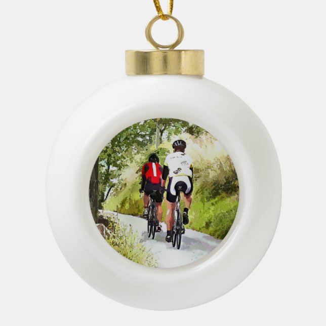 ADORNO DE CERÁMICA TIPO BOLA CICLISMO (Anverso)