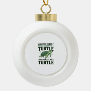 Adorno De Cerámica Tipo Bola Cita Divertida de Tortuga Diseño de Grabado Vintag