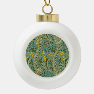 Adorno De Cerámica Tipo Bola Clásico patrón floral de narciso de William Morris