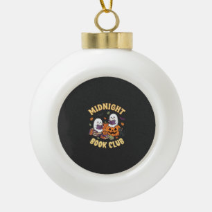 Adorno De Cerámica Tipo Bola Club de lectura de fantasmas con diseño de calabaz
