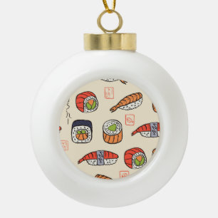 Adorno De Cerámica Tipo Bola Comida de sushi, diseño de patrones impecable.