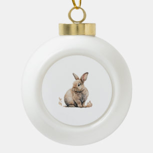 Adorno De Cerámica Tipo Bola Conejo de Pascua