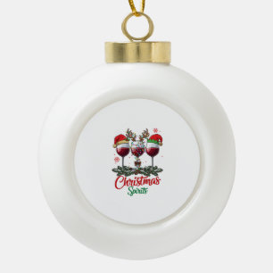 Adorno De Cerámica Tipo Bola Copas de vino Espiritus de Navidad Reno Cuerna Pi