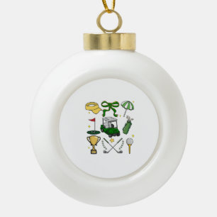 Adorno De Cerámica Tipo Bola Coquette de Golf Preppy