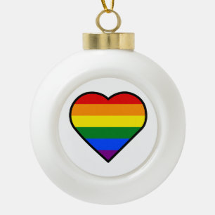 ADORNO DE CERÁMICA TIPO BOLA CORAZÓN DE ORGULLO