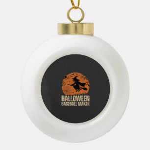 Adorno De Cerámica Tipo Bola Creador de béisbol de Halloween Gráfico de bruja v