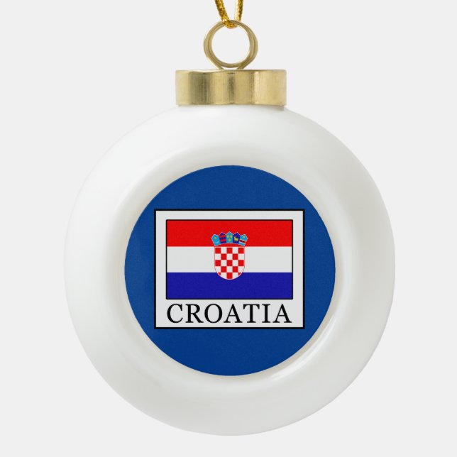 Adorno De Cerámica Tipo Bola Croacia (Anverso)