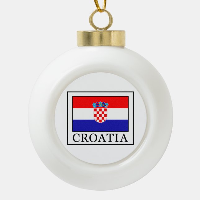 Adorno De Cerámica Tipo Bola Croacia (Anverso)