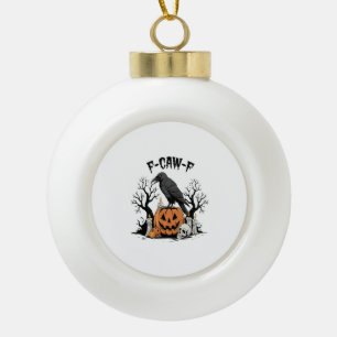Adorno De Cerámica Tipo Bola Cuervo Divertido, F-Caw-F, Cuervo de Cráneo, Cuerv