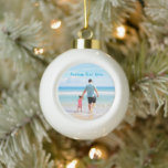Adorno De Cerámica Tipo Bola Custom Photo Text Christmas Ornament Your Family<br><div class="desc">Custom Photo and Text - Your Own Design - Special - Personalized Family / Friends or Personal Gift - Add Your Text and Photo - Resize and move or remove and add elements / image with customization tool. Choose / add your favorite font / text color ! You can transfer...</div>