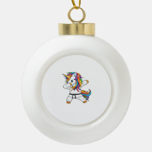 Adorno De Cerámica Tipo Bola Dabbing Unicorn Karate Taekwondo Niños Chicas Mart