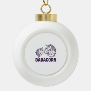 Adorno De Cerámica Tipo Bola Dadacorn divertido unicornio papá camiseta diseño 