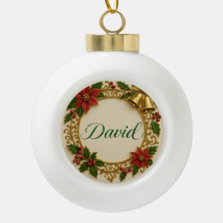 Adorno De Cerámica Tipo Bola David Christmas Ornament – Personalized Gift Ball