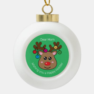 Adorno De Cerámica Tipo Bola 🎄 de renos de pellebol
