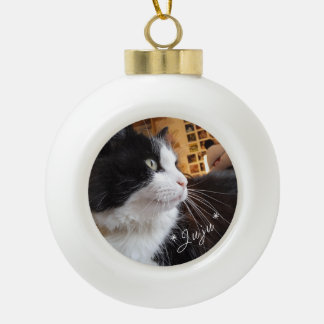 Adorno De Cerámica Tipo Bola Décoration de sapin personnalisé avec des photos