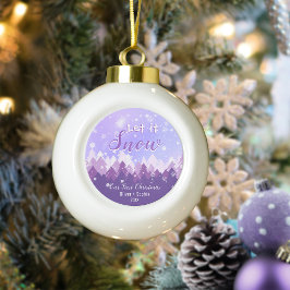 Adorno De Cerámica Tipo Bola Dejemos que nieve, nieve, la nieve, la navidad