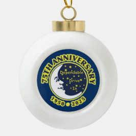 Adorno De Cerámica Tipo Bola Dependable Drive In 75th Anniversary Ornament