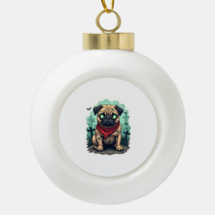 Adorno De Cerámica Tipo Bola Desfile de Pugs Zombie