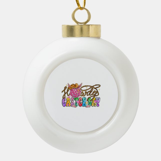Adorno De Cerámica Tipo Bola Día de Pascua Aúllado (Anverso)