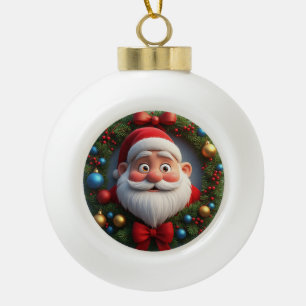 Adorno De Cerámica Tipo Bola Dibujo animado festivo de Navidad de Papá Noel