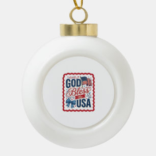 Adorno De Cerámica Tipo Bola Dios bendiga a Estados Unidos Camiseta vintage dis