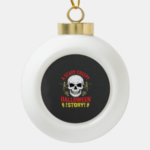 Adorno De Cerámica Tipo Bola Diseño de calavera de historia espeluznante y ater