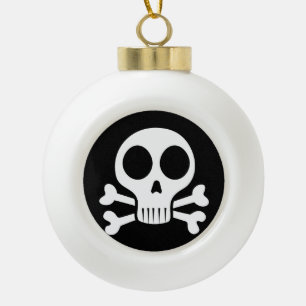 Adorno De Cerámica Tipo Bola Diseño de calavera pirata