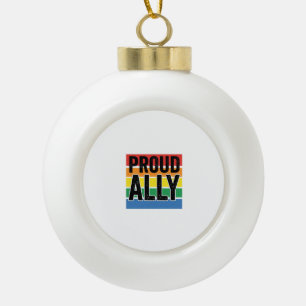 Adorno De Cerámica Tipo Bola Diseño de camiseta de apoyo al orgullo vintage Pro