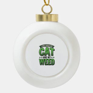 Adorno De Cerámica Tipo Bola Diseño de camiseta de grabado vintage de gato y hi
