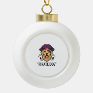 Adorno De Cerámica Tipo Bola Diseño de camiseta de grabado vintage de perro pir