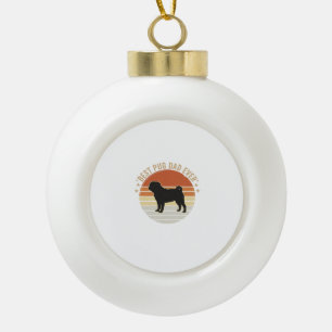 Adorno De Cerámica Tipo Bola Diseño de camiseta para amantes de perros Pug Papá