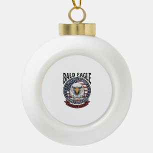 Adorno De Cerámica Tipo Bola Diseño de camiseta patriótica de águila calva vint