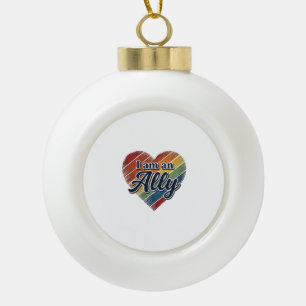 Adorno De Cerámica Tipo Bola Diseño de camiseta vectorial corazón aliado arcoír