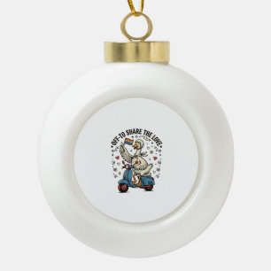 Adorno De Cerámica Tipo Bola Diseño de camiseta vintage de amor de scooter de g