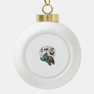 Adorno De Cerámica Tipo Bola Diseño de camiseta vintage de cumpleaños 6 de tort