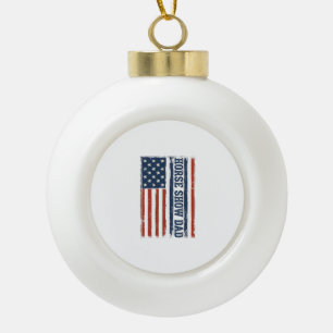Adorno De Cerámica Tipo Bola Diseño de camiseta vintage de la bandera americana