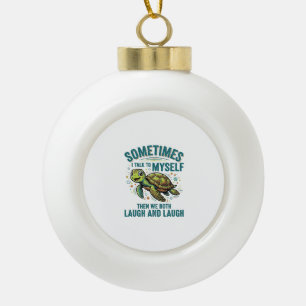 Adorno De Cerámica Tipo Bola Diseño de camiseta vintage de tortuga divertida ha