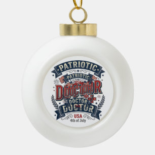 Adorno De Cerámica Tipo Bola Diseño de camiseta vintage del 4 de julio del Doct
