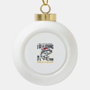Adorno De Cerámica Tipo Bola Diseño de cita de arroyo de pesca de Navidad