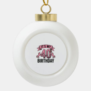 Adorno De Cerámica Tipo Bola Diseño de grabado vintage de unicornio para cumple